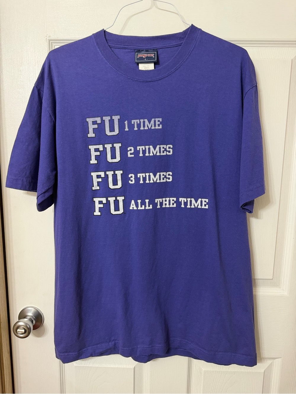 Jansport Men’s Purple FU Graphic Short-Sleeve Tee